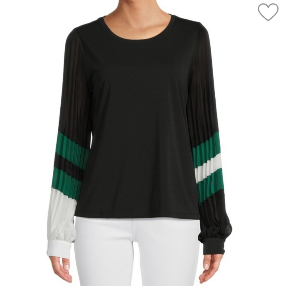 Karl Lagerfeld Colorblock Puff Sleeve Top Small